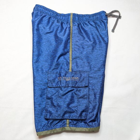 U.S. Polo Assn. Swim Trunks Men's Small Blue Sheer Vintage Lined Flawed - Picture 5 of 5